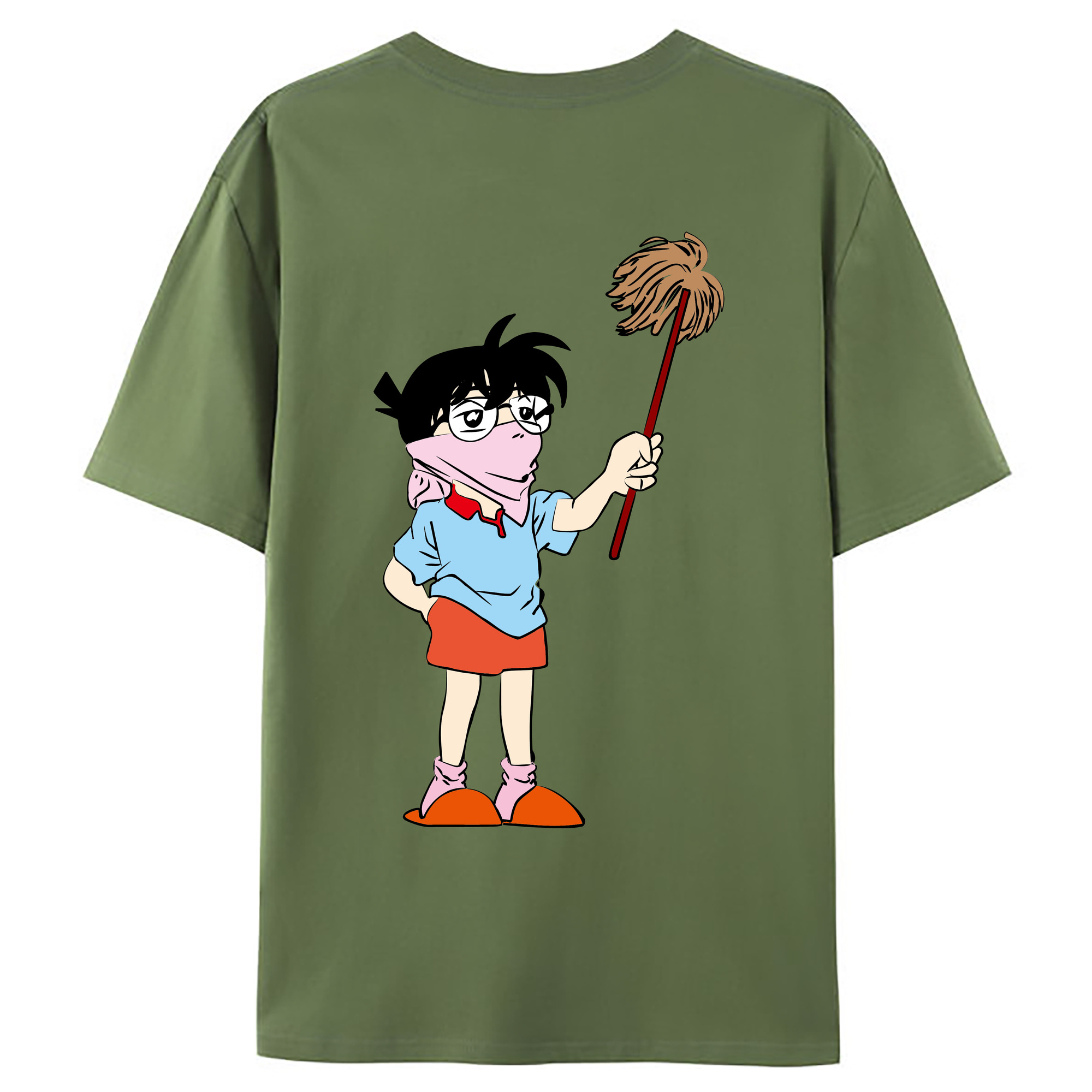 （画像用） 名探偵コナン 江戸川 コナン Detective Conan Conan Edogawa 綿100％ メンズ半袖Tシャツ（バックプリント） 通気性